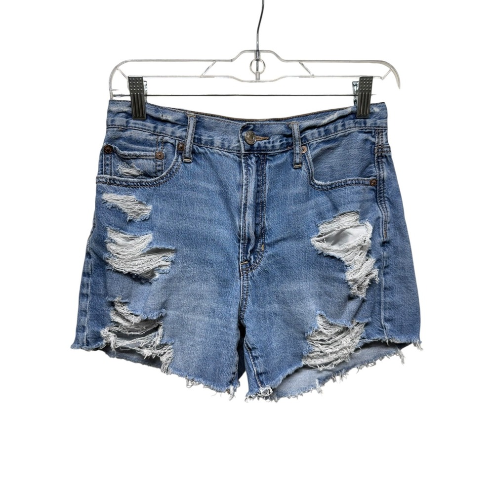 American Eagle Denim Shorts Women‎ Sz 2 Blue 90s Boyfriend Distressed